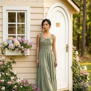Chic Olive Maxi Dress